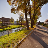 Herbststimmung in Oberlausitz mit Umgebindehäuser