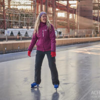 Eislaufen auf der Eislaufbahn Zeche Zollverein in Essen im Ruhrgebiet by AchimMeurer.com                     .